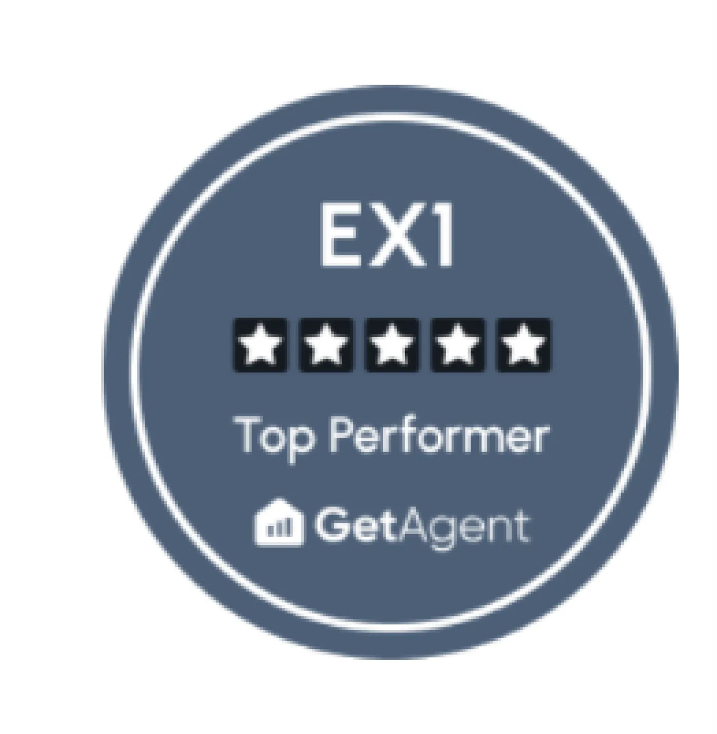 GetAgent EX1 five-star top performer badge