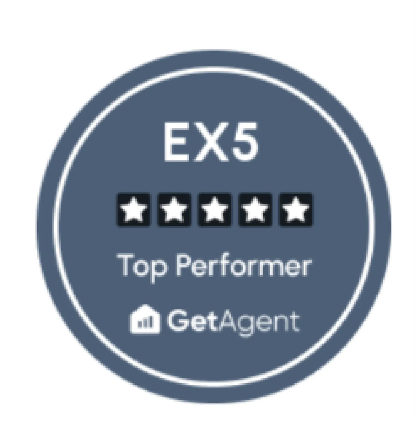 GetAgent EX5 five-star top performer badge
